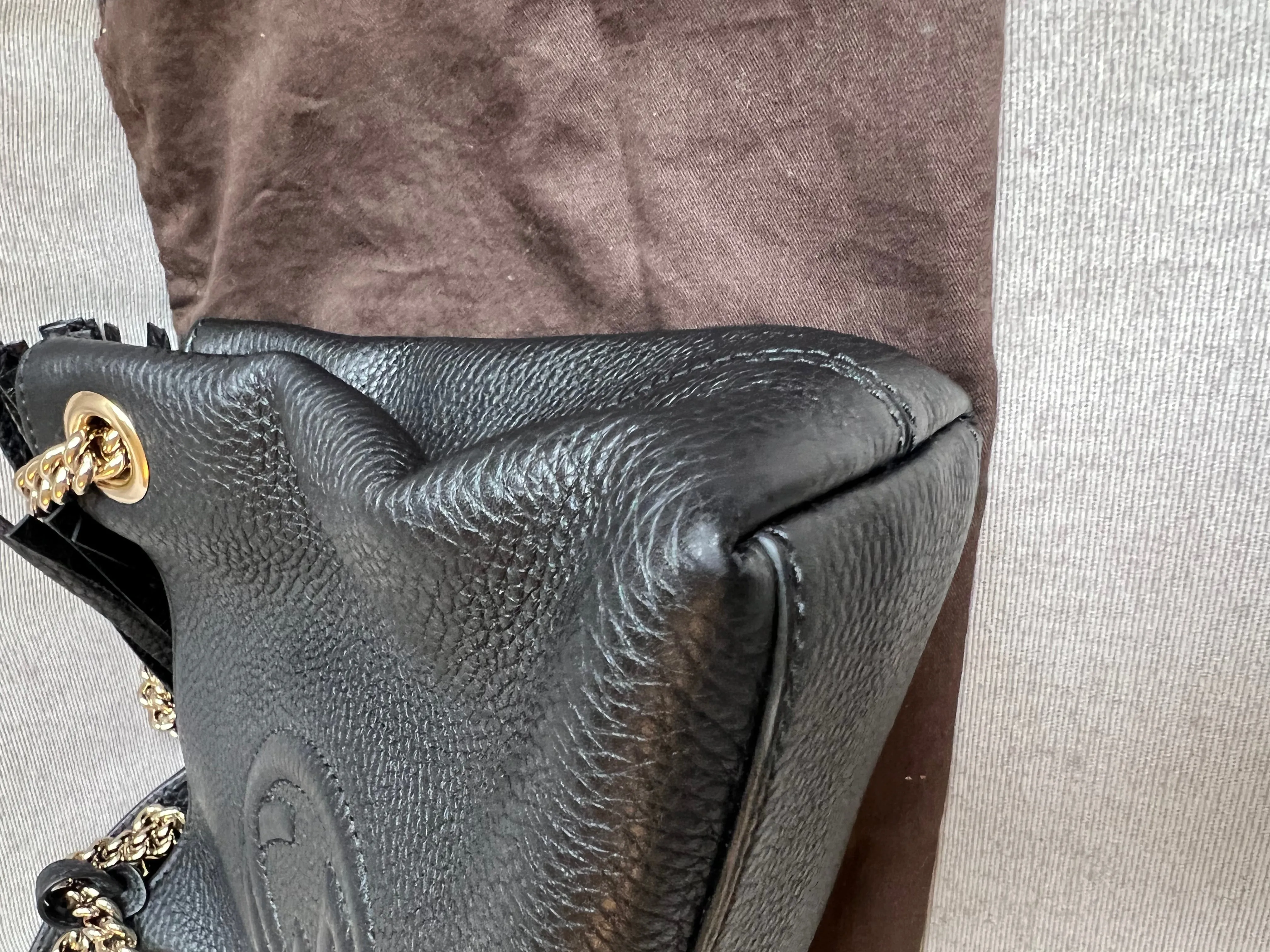 Gucci Black Mini Soho Chain Tote