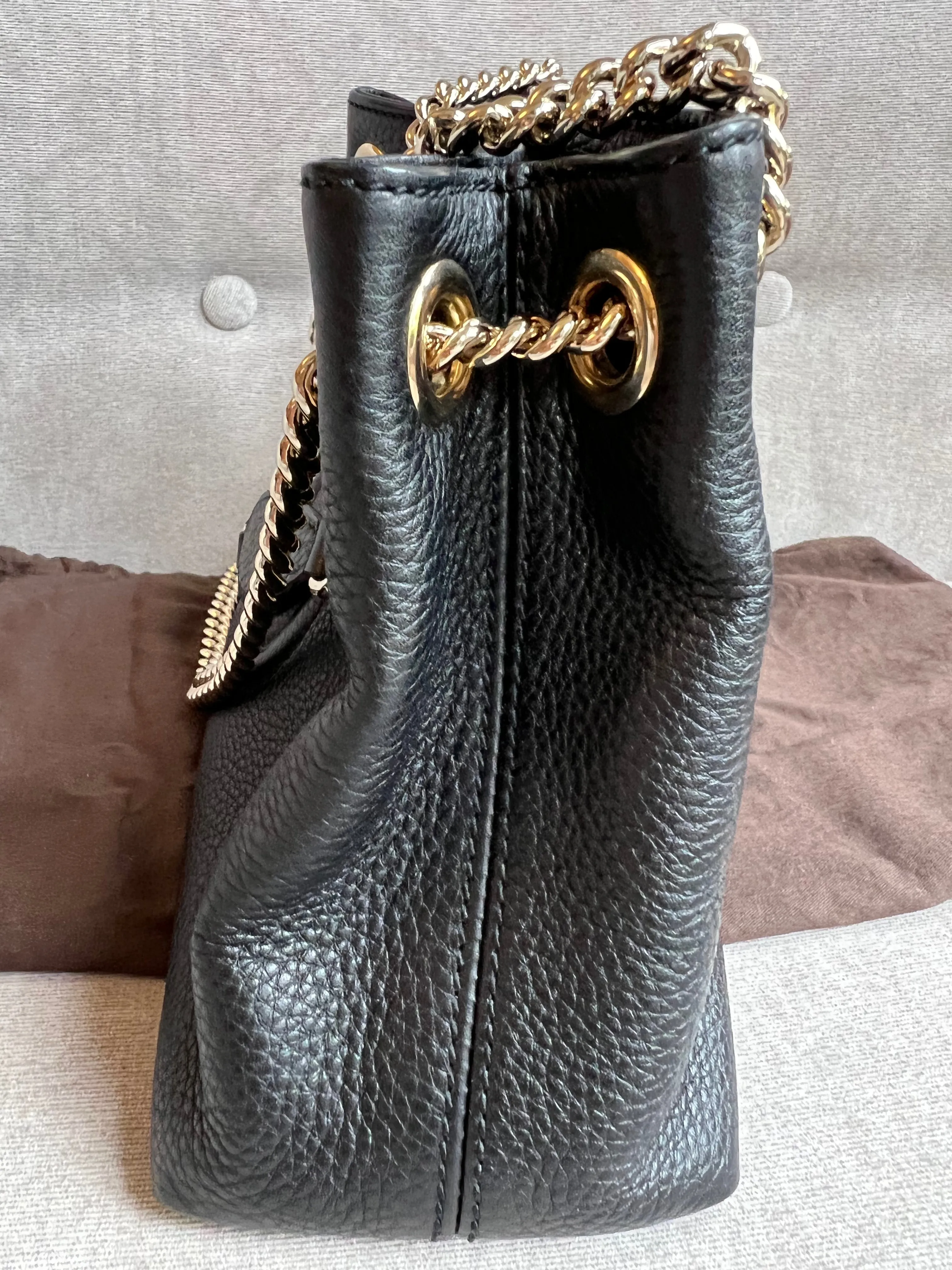 Gucci Black Mini Soho Chain Tote