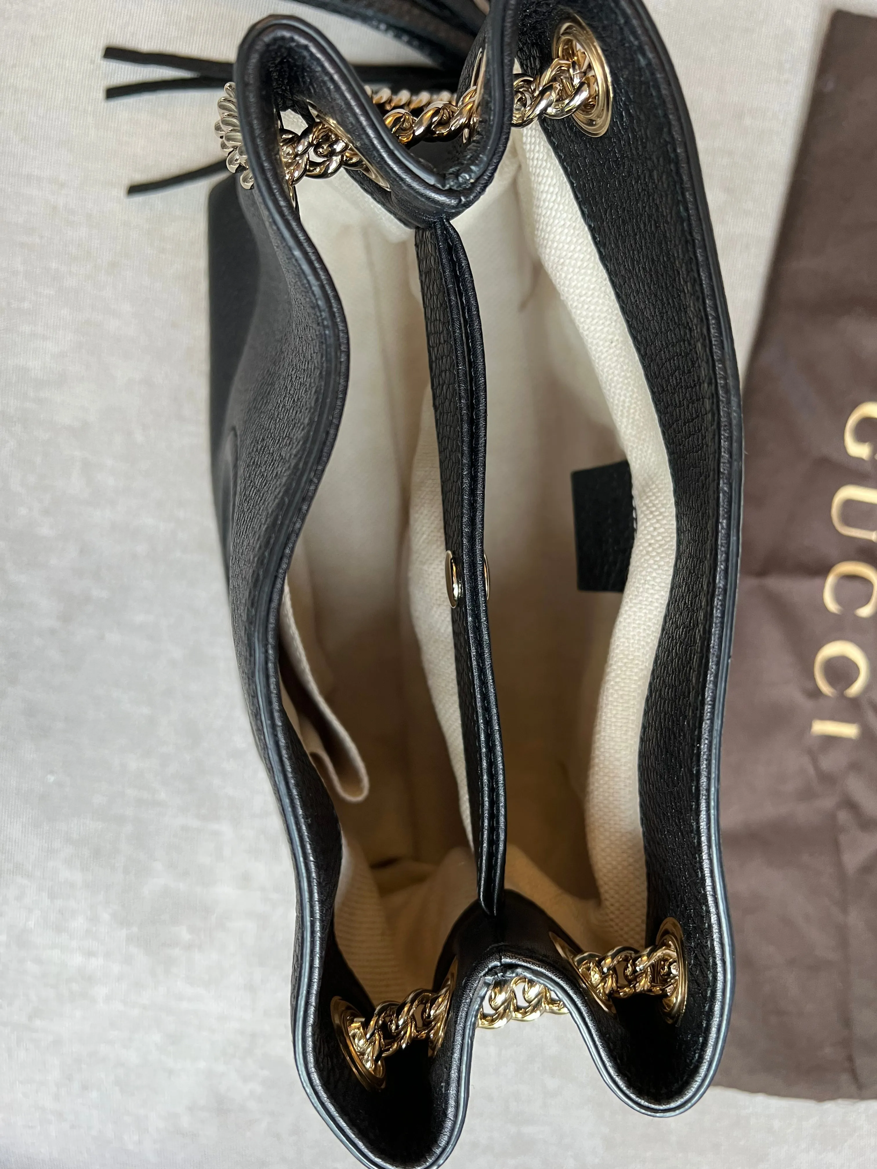 Gucci Black Mini Soho Chain Tote