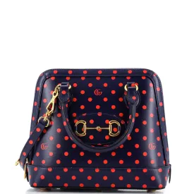 GUCCI Horsebit 1955 Top Handle Bag Printed Leather Small