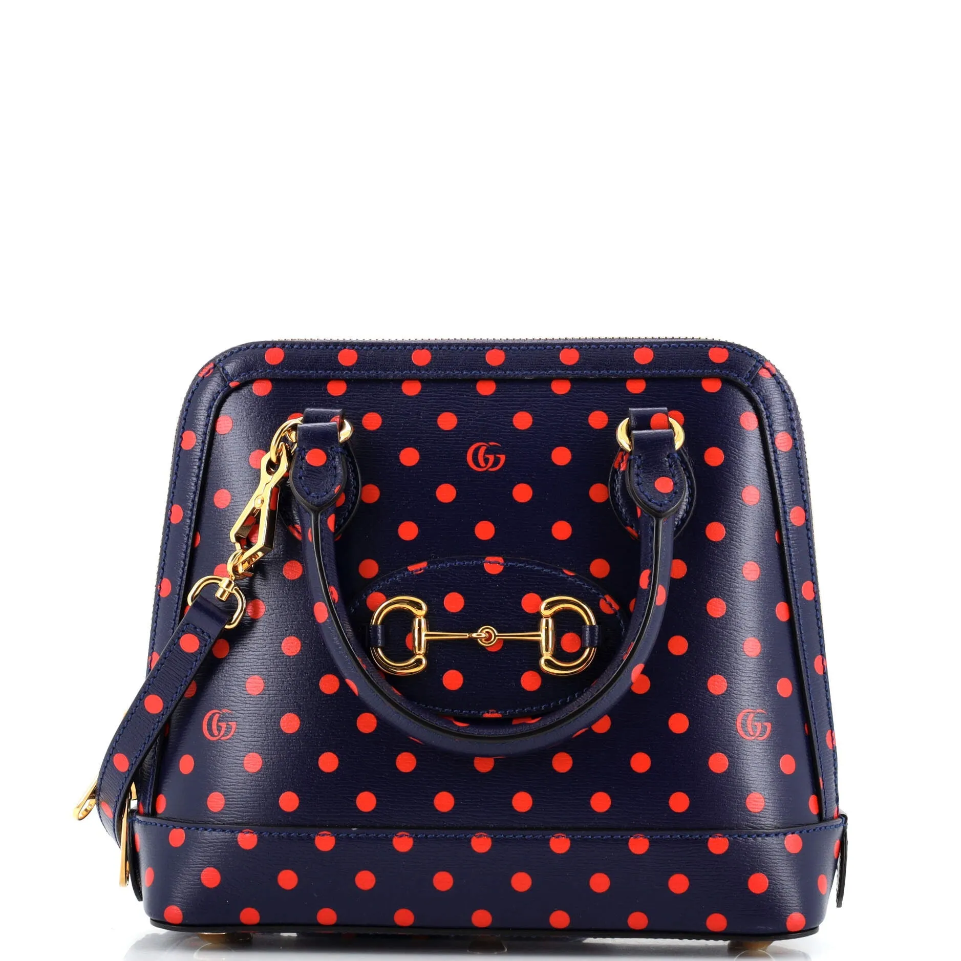 GUCCI Horsebit 1955 Top Handle Bag Printed Leather Small