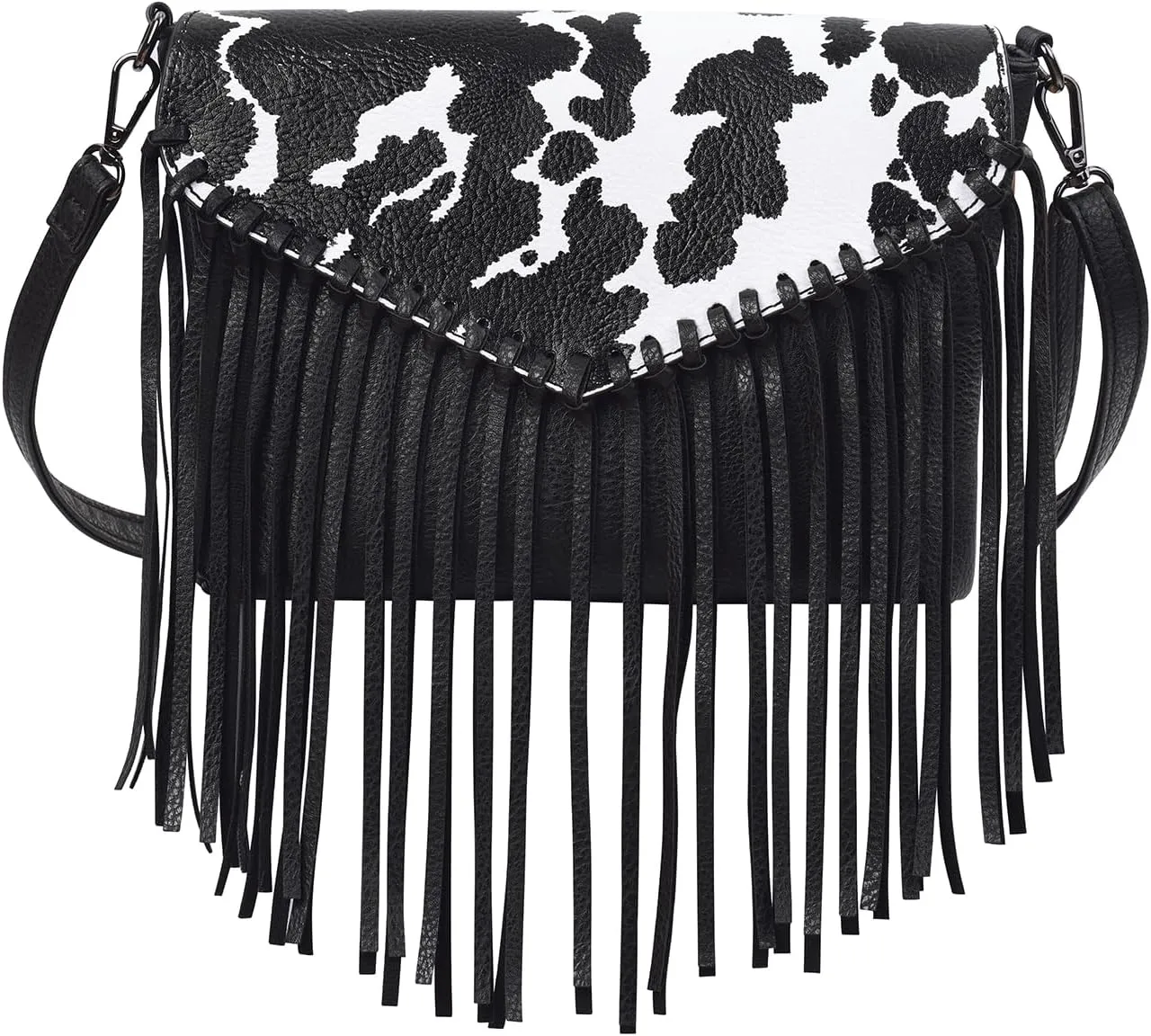 HDE Women's PU Leather Hobo Fringe Crossbody Tassel Purse Vintage Small Handbag