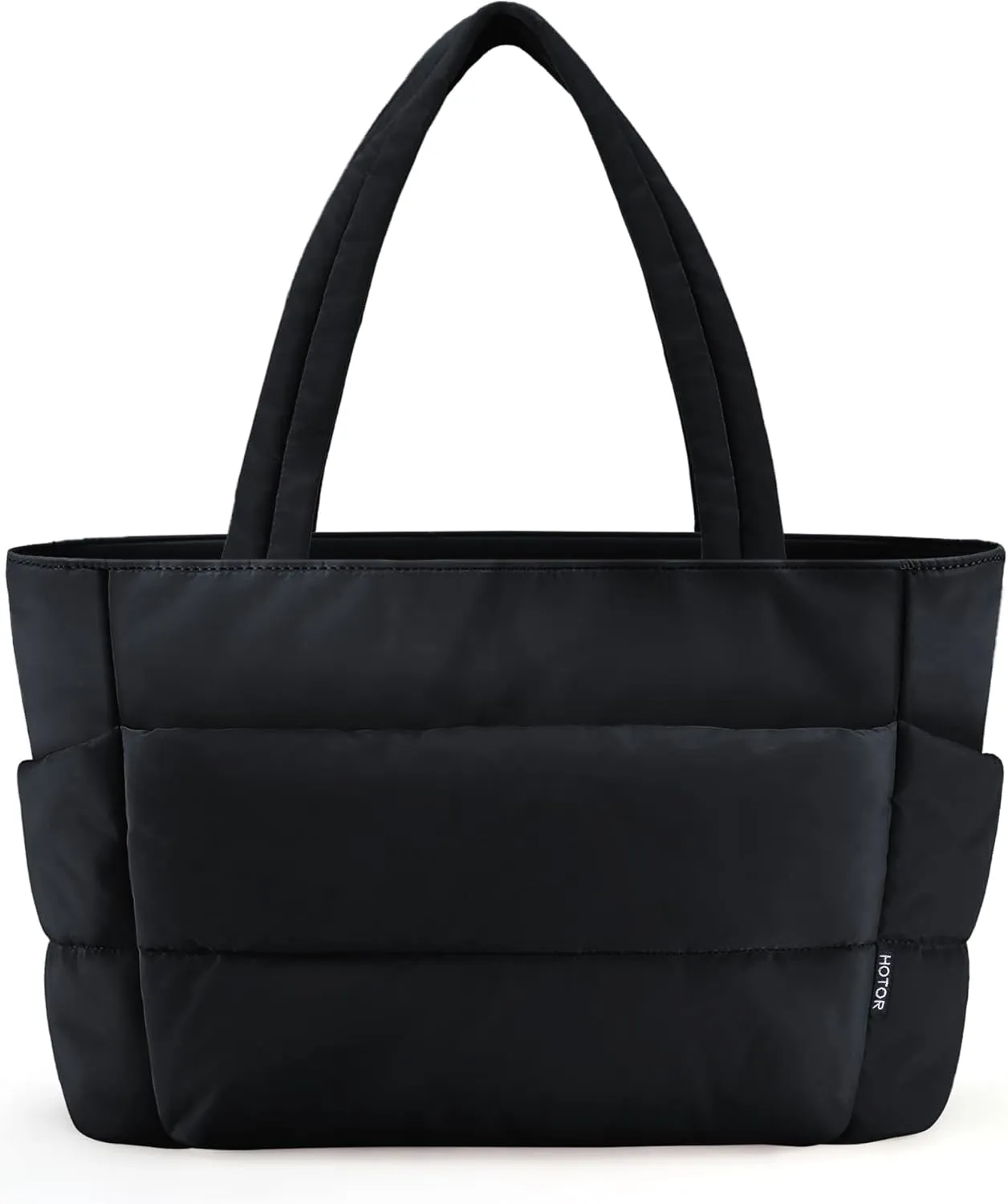 HOTOR Puffer Tote Bag for Women, Nurses - Multi-Pocket Lightweight Bag for Work - Quilted Handbag for Travel and Gym