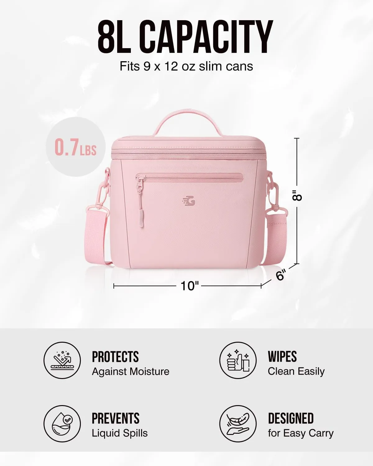 Insulated Lunch Box Bag Women - Waterproof Leakproof Lightweight Reusable Cooler for Work Picnic