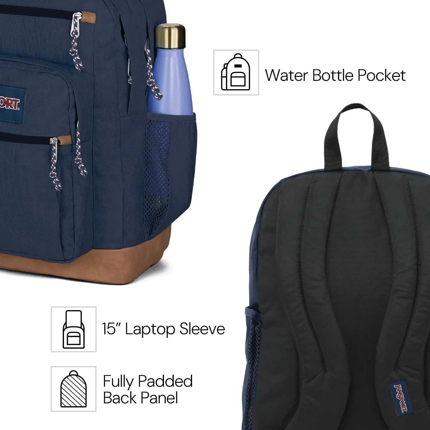 JanSport Cool Backpack with 15-inch Laptop Sleeve, Large Computer Bag Rucksack with 2 Compartments, Ergonomic Straps, Mauve Haze