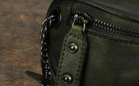 Ladies Brown Leather Cross Shoulder Purse Leather Saddle Bags For Women