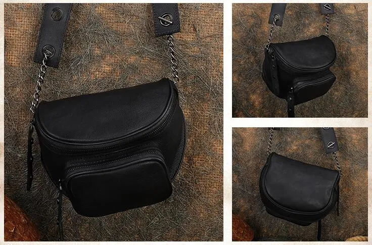 Ladies Brown Leather Cross Shoulder Purse Leather Saddle Bags For Women