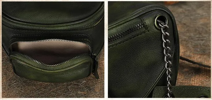 Ladies Brown Leather Cross Shoulder Purse Leather Saddle Bags For Women