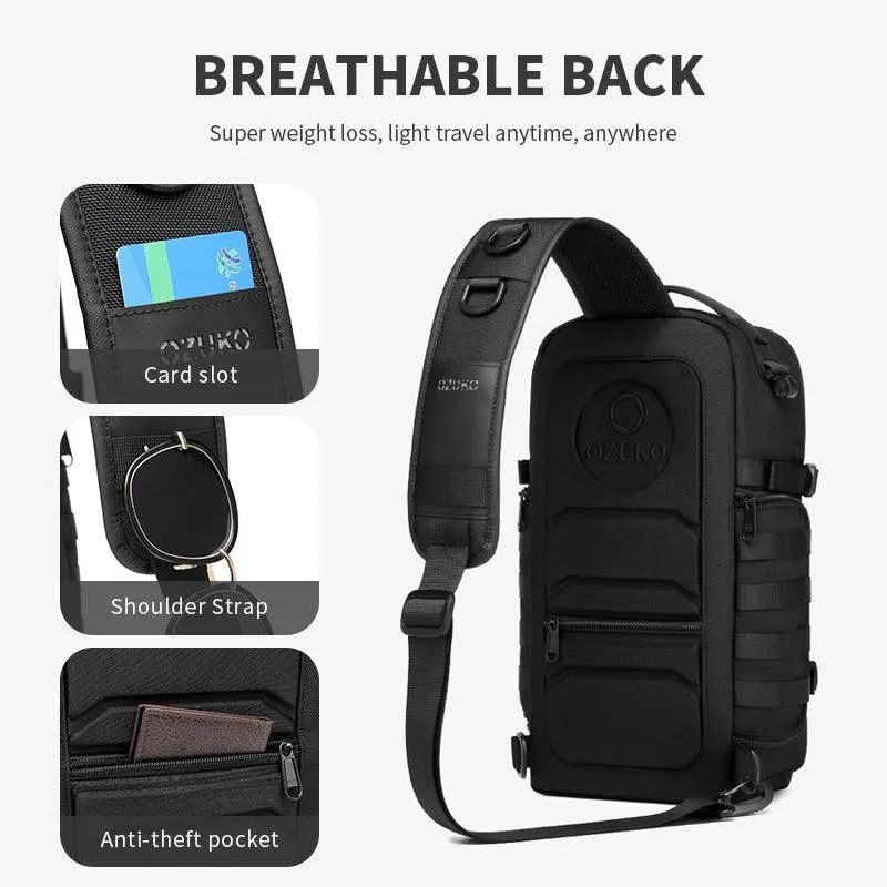 Large Capacity Men Chest Bag Waterproof Sling Shoulder Bags for Outdoor Sports