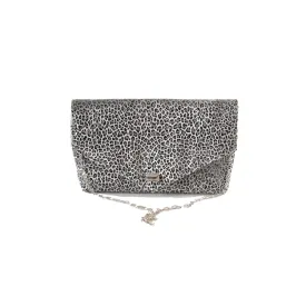 Leopard Silver envelope clutch