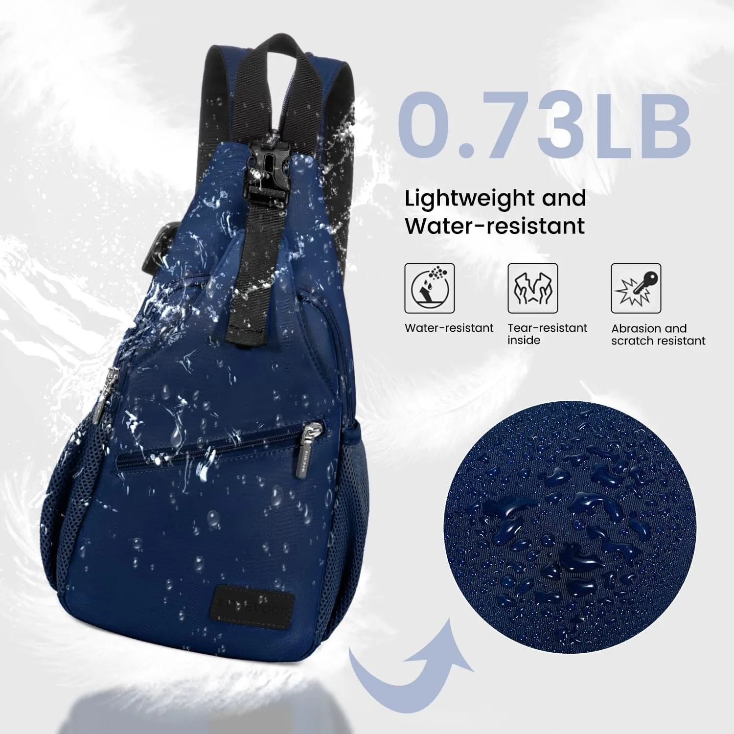 LOVEVOOK Sling Bag for Women Casual Daypack Nylon Crossbody Sling Backpack Travel Shoulder Bag Hiking Daypack