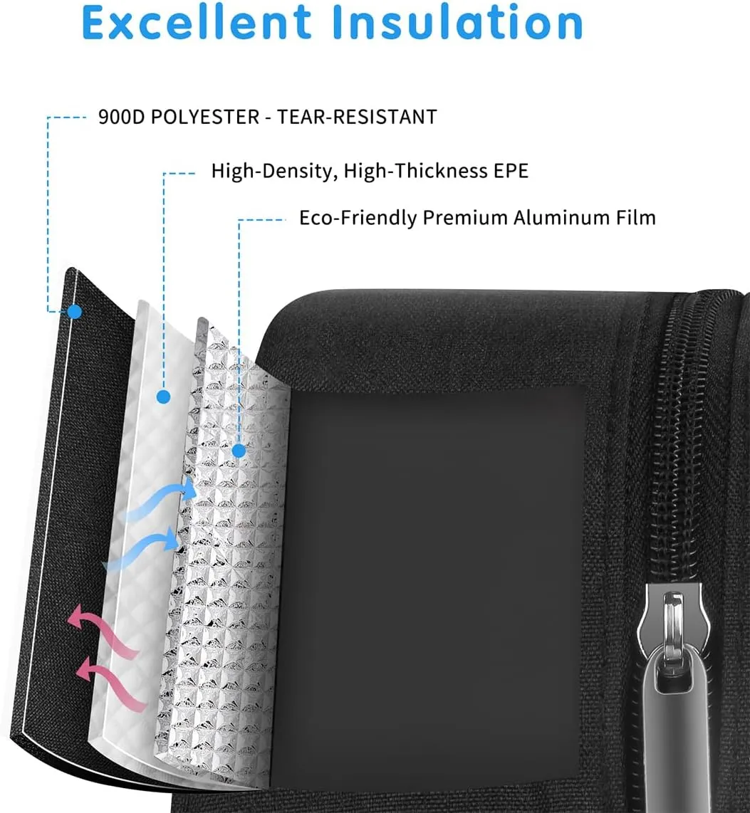Lunch Bag Lunch Box for Women Men Reusable Insulated Lunch Bags for Adults,Water-Resistant Cute Cooler Lunch Tote Bag, Large Capacity for Work Travel Picnic,Black