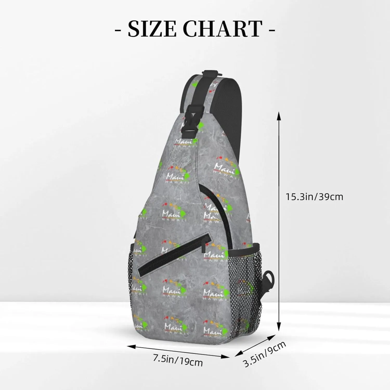 Maui Hawaiian Islands Sling Bag Crossbody Backpack Shoulder Casual Daypack Bag for Men Women