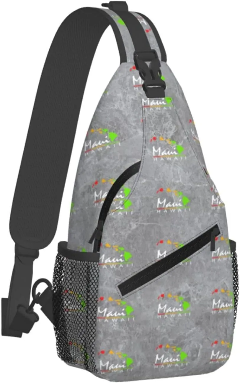Maui Hawaiian Islands Sling Bag Crossbody Backpack Shoulder Casual Daypack Bag for Men Women