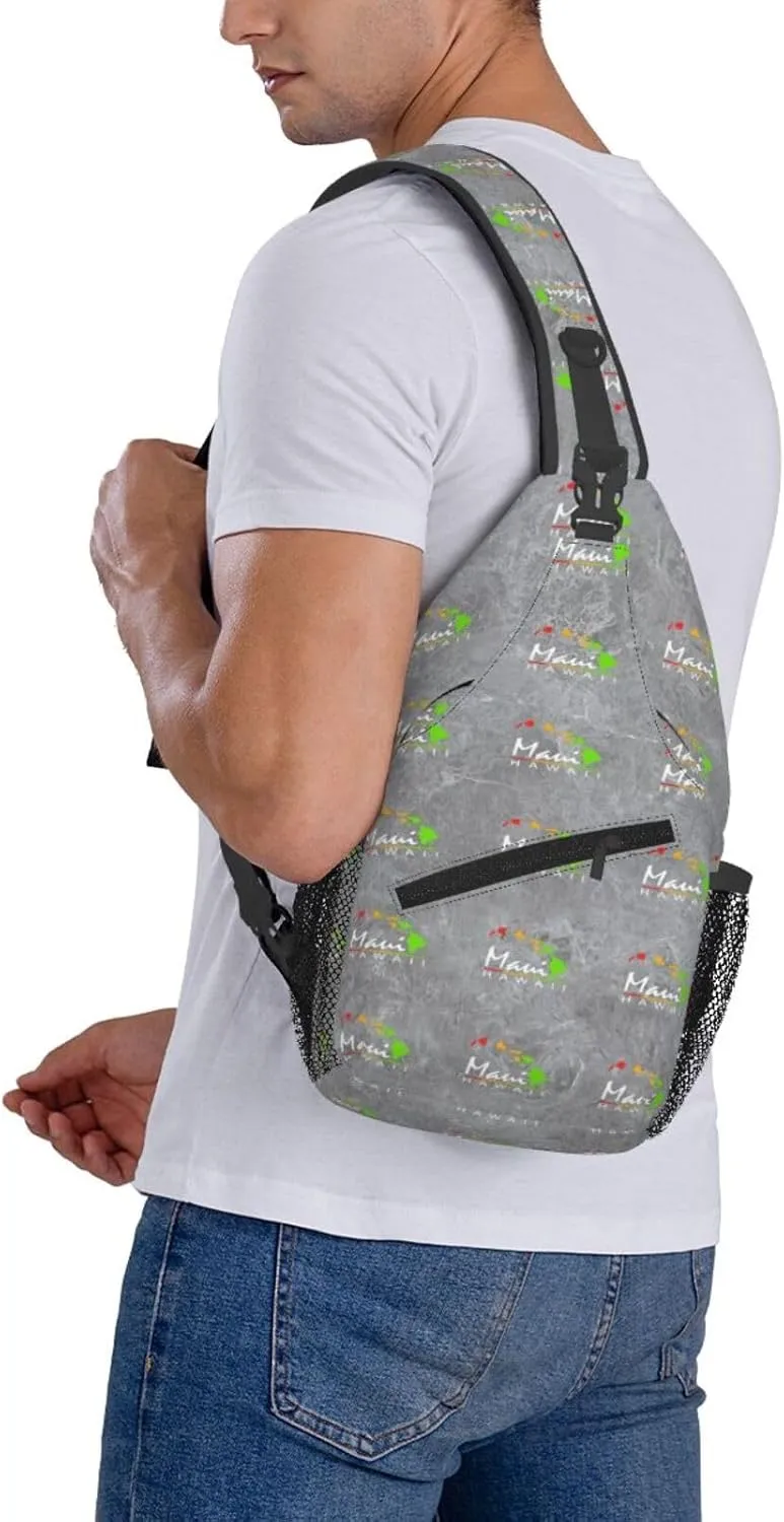 Maui Hawaiian Islands Sling Bag Crossbody Backpack Shoulder Casual Daypack Bag for Men Women