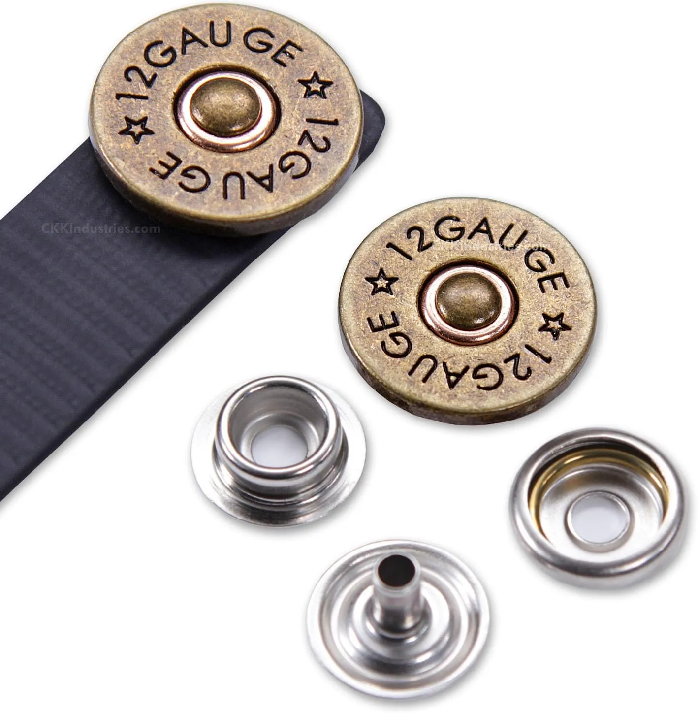 Metal Snap Sets - (Line 24) - (Shotgun Shell) - (1 Set) - for Leather, Holsters, Sheaths, Pouches, and Clothing