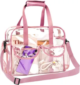 MOFASVIGI Clear Bag Stadium Approved Transparent Waterproof Clear Tote Bags for Work, Sports Games, Concerts,Travel-12 x12 x6