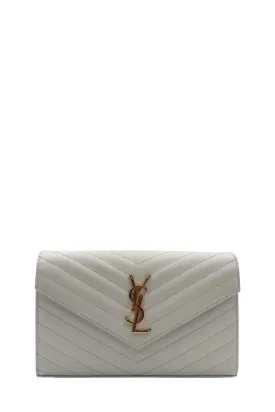 Monogram Chain Wallet White With Gold Hardware White