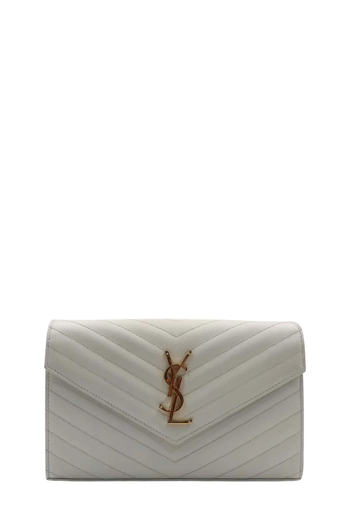 Monogram Chain Wallet White With Gold Hardware White