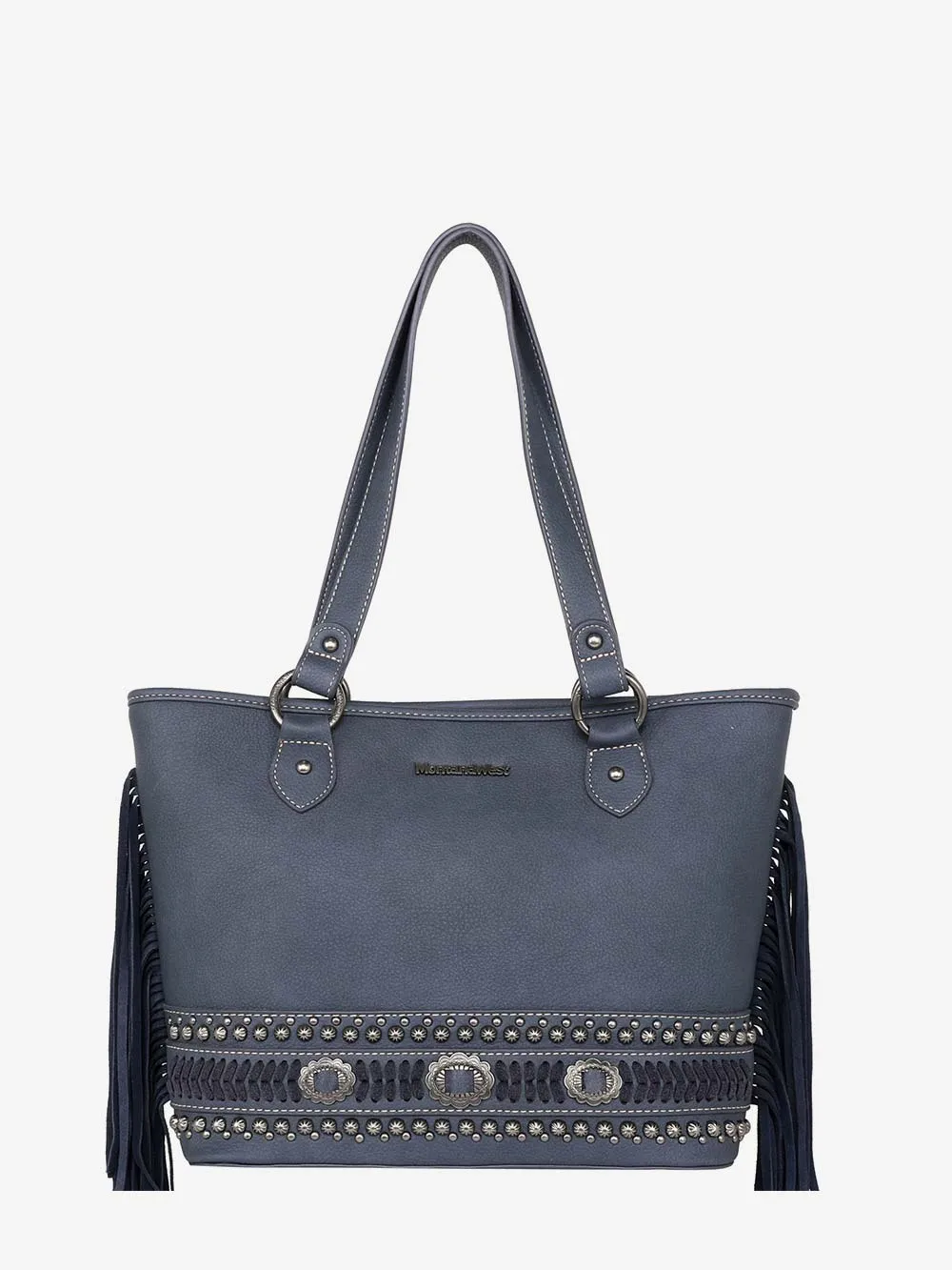 Montana West Concho Leather Fringe Concealed Carry Tote