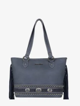 Montana West Concho Leather Fringe Concealed Carry Tote