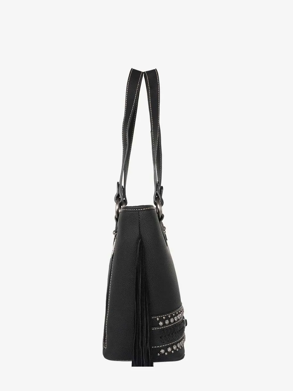 Montana West Concho Leather Fringe Concealed Carry Tote