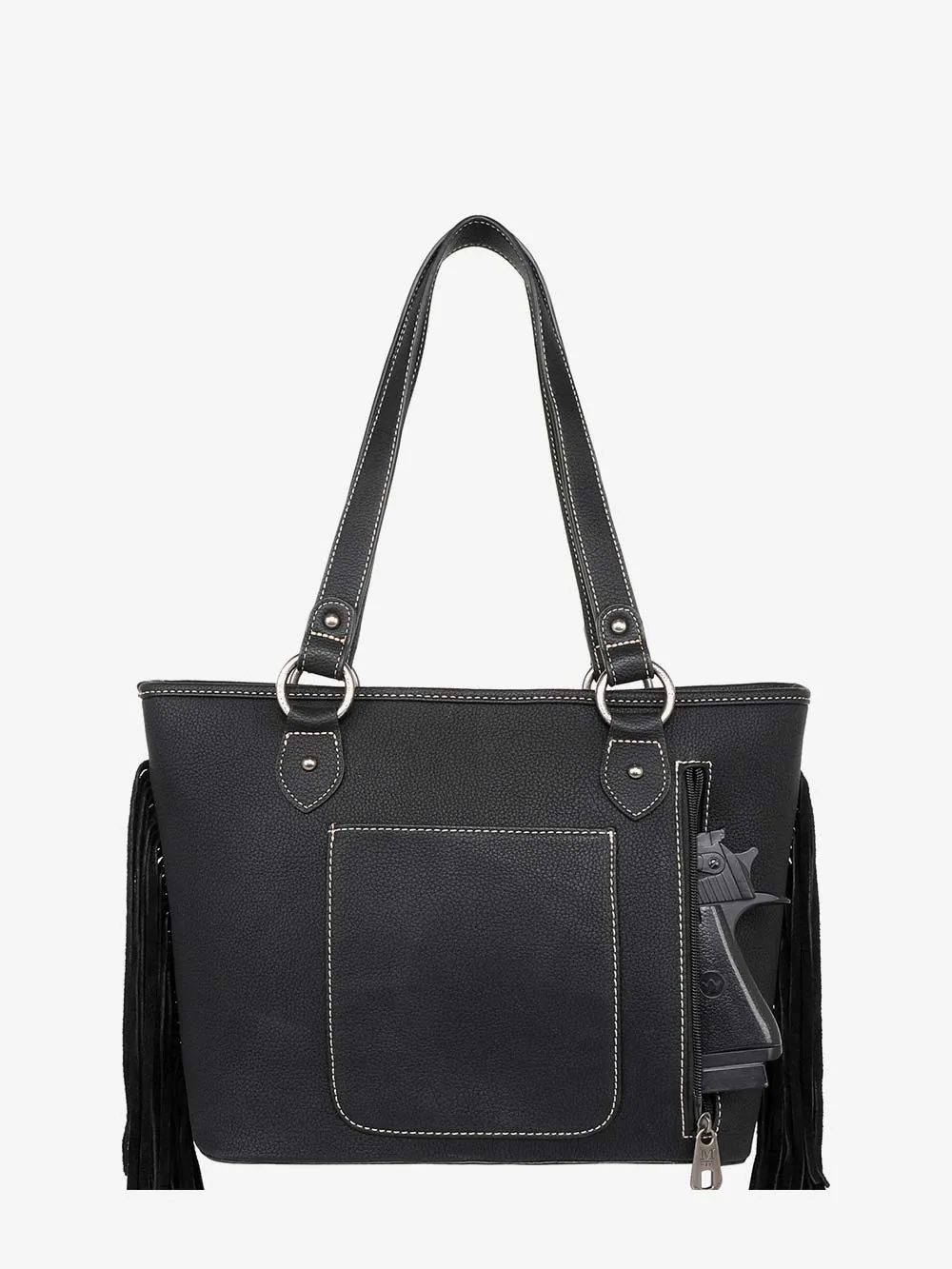 Montana West Concho Leather Fringe Concealed Carry Tote