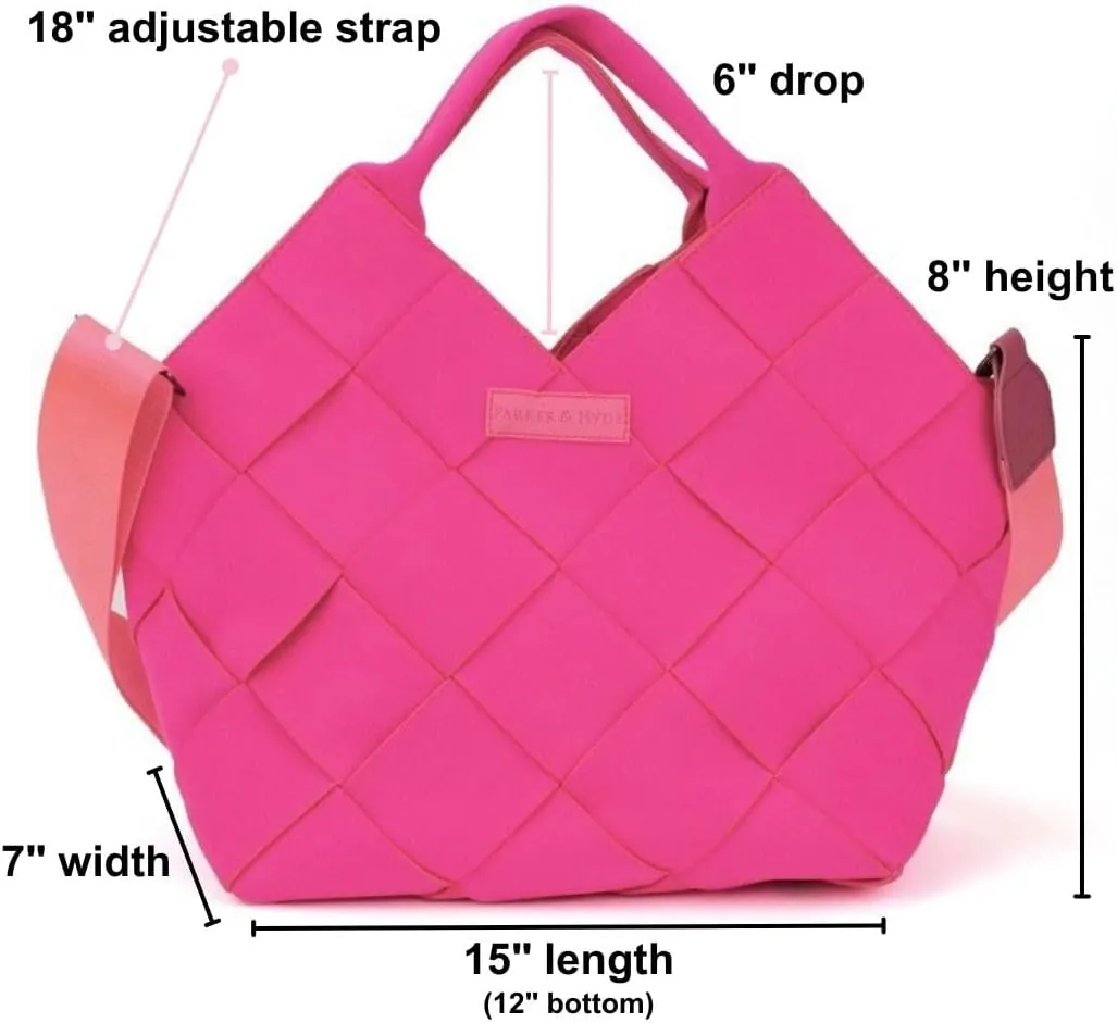 Parker & Hyde Woven Tote Bag for Women - Crossbody Shoulder Handbag with Matching Pouch