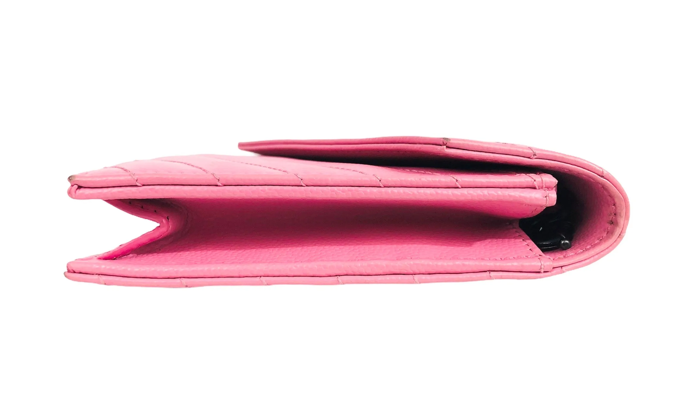 Pink Monogram Matelassé Leather Small Wallet-on-Chain