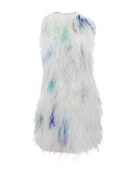 Plume Feather Shift Dress