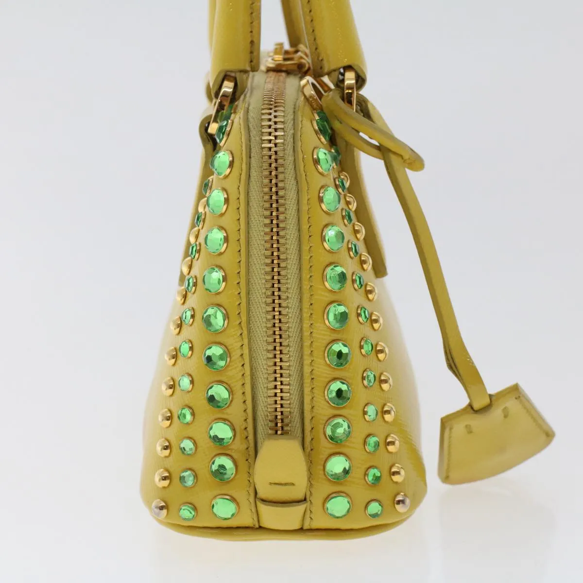 PRADA Bijoux Hand Bag Safiano leather 2way Yellow  bs7257
