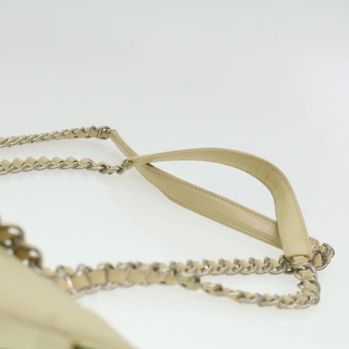 PRADA Chain Shoulder Bag Nylon Beige  ac1622