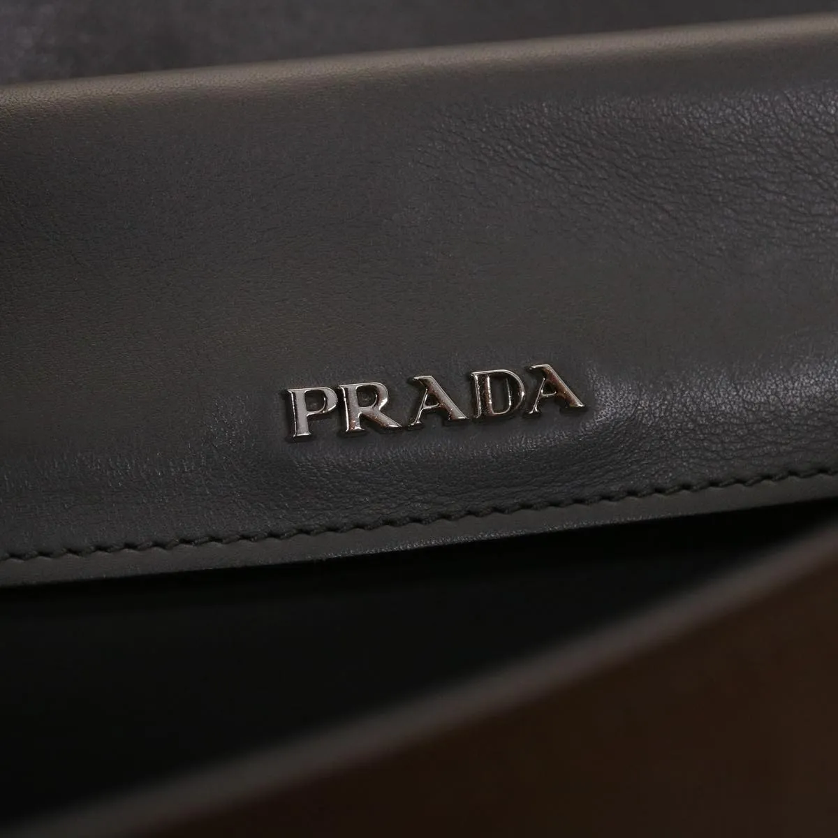 PRADA Hand Bag Leather 2way Brown  fm2539