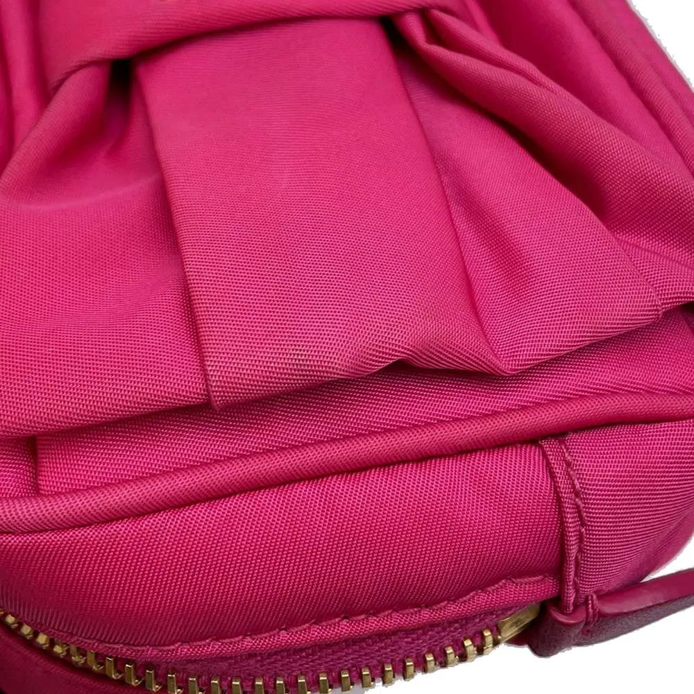 PRADA Ribbon Shoulder Pouch Pink 1N1727 Nylon