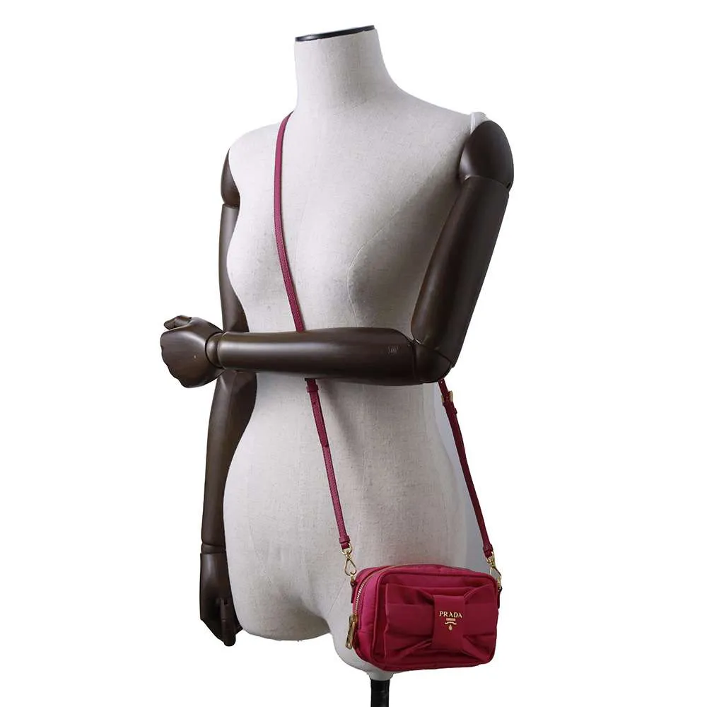 PRADA Ribbon Shoulder Pouch Pink 1N1727 Nylon