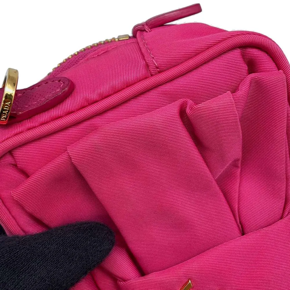 PRADA Ribbon Shoulder Pouch Pink 1N1727 Nylon