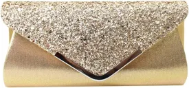 Queena Womens Shiny Glitter Evening Clutch Envelope Handbag Chain Purse for Wedding Party Prom Gift for Mom Wife Girlfriend