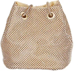 Rhinestone Evening Bag for Women Crystal Bucket Purse Sparkly Clutch Glitter Handbag Bling Wedding Shoulder Bag