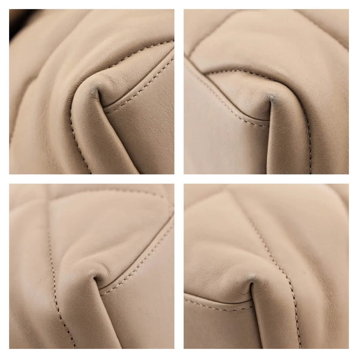 Saint Laurent Beige Lambskin Quilted Small Loulou Puffer Satchel