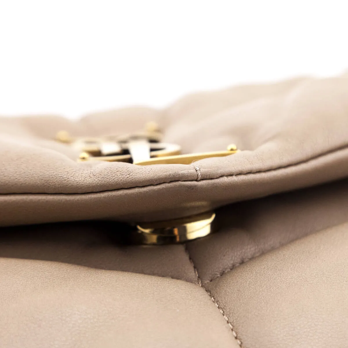 Saint Laurent Beige Lambskin Quilted Small Loulou Puffer Satchel