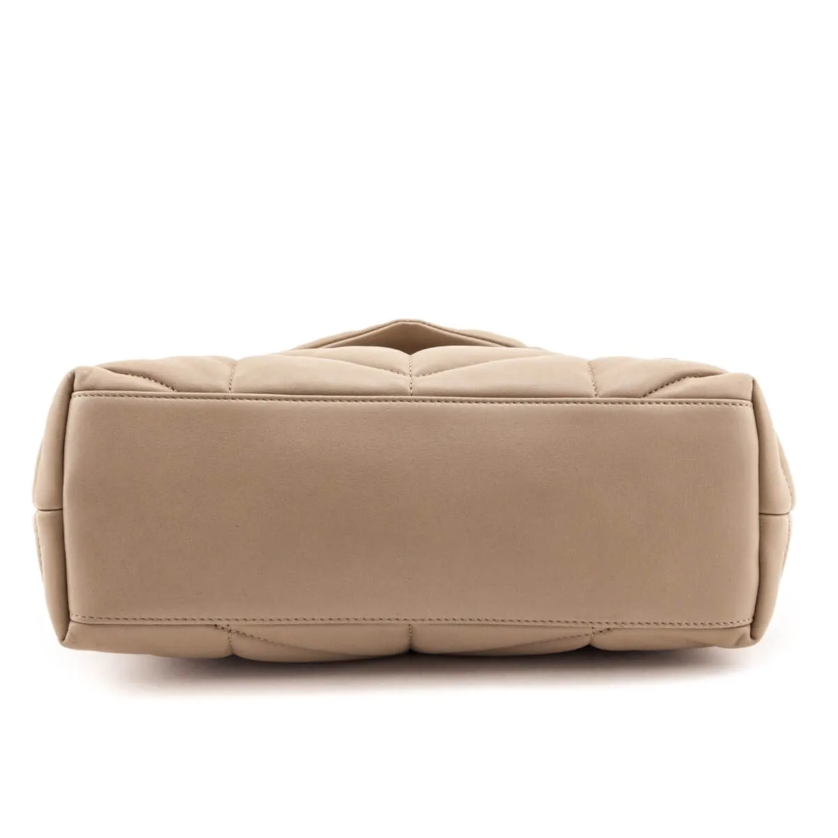 Saint Laurent Beige Lambskin Quilted Small Loulou Puffer Satchel