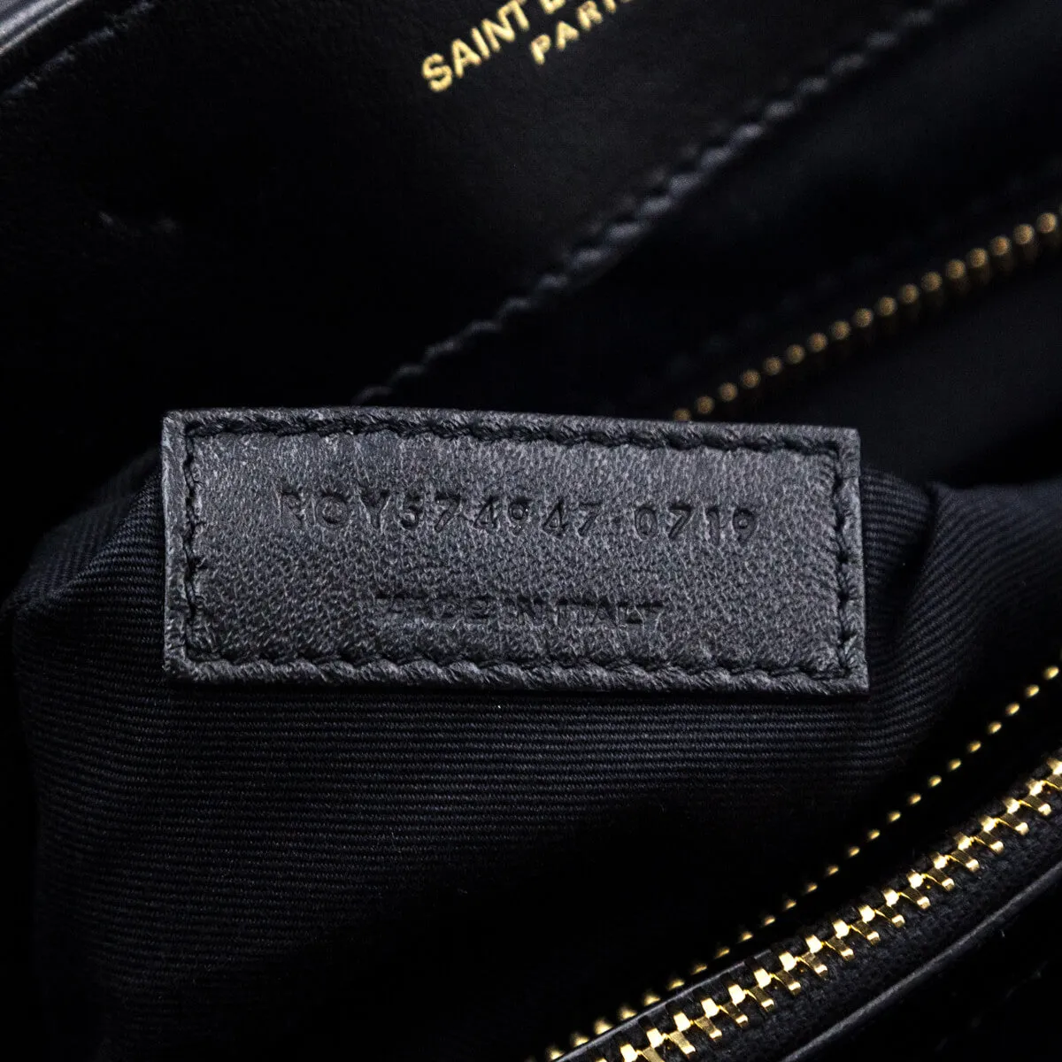 Saint Laurent Black Calfskin Matelasse Large Loulou Monogram Chain Satchel