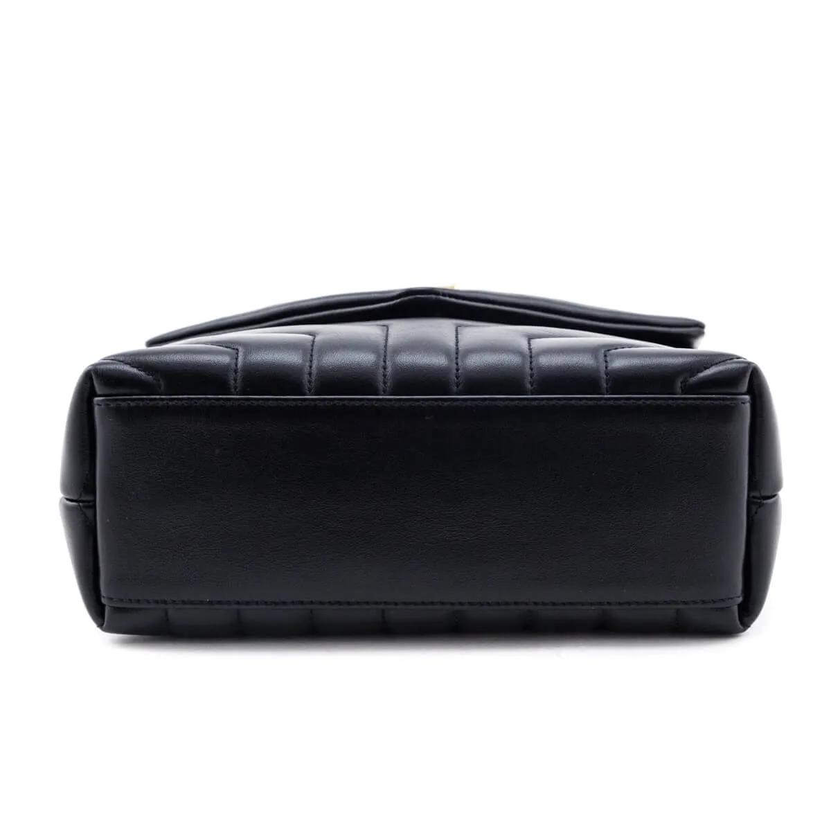 Saint Laurent Black Calfskin Y Quilted Monogram Small Loulou Chain Satchel