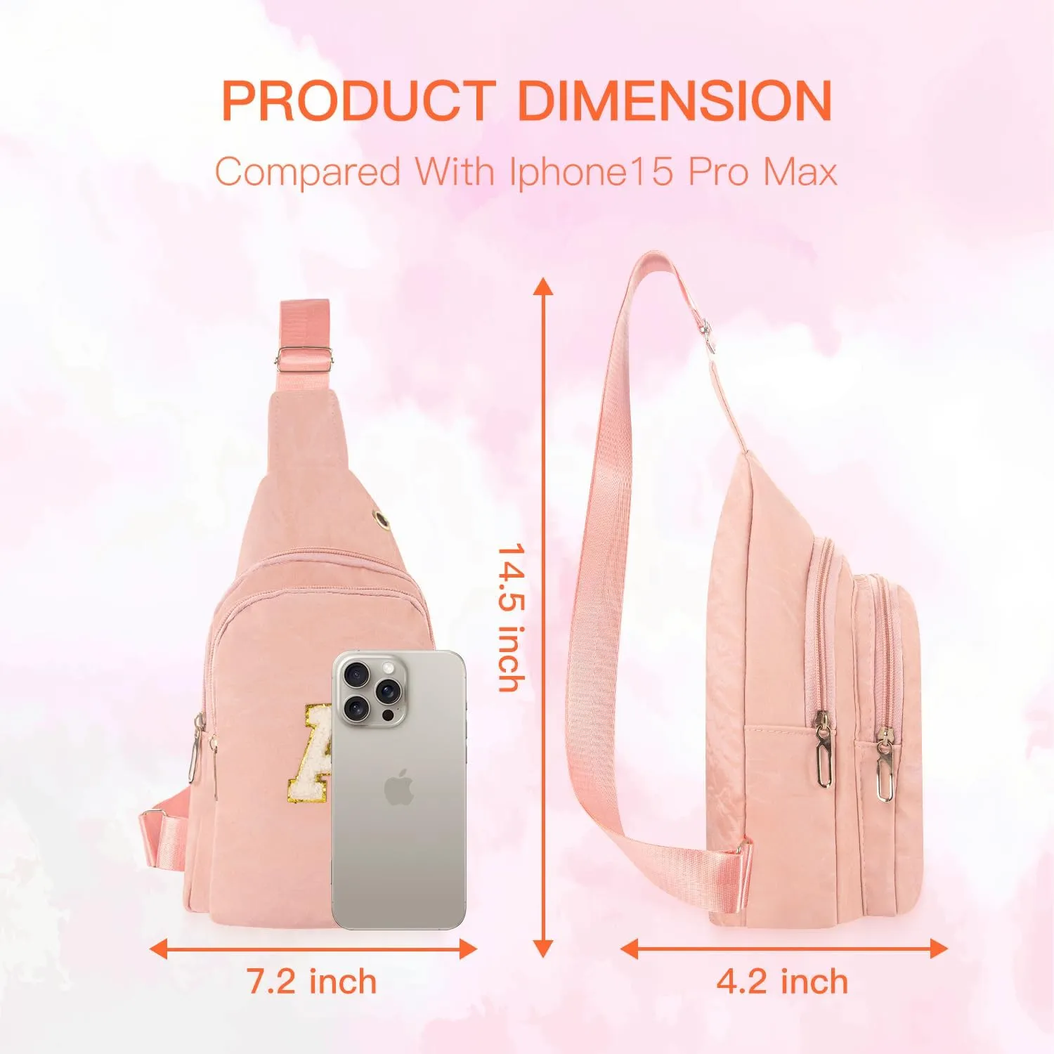 Small Sling Bag Initial Crossbody Bag Fanny Pack Chest Bags for Women Personalized Birthday Gifts