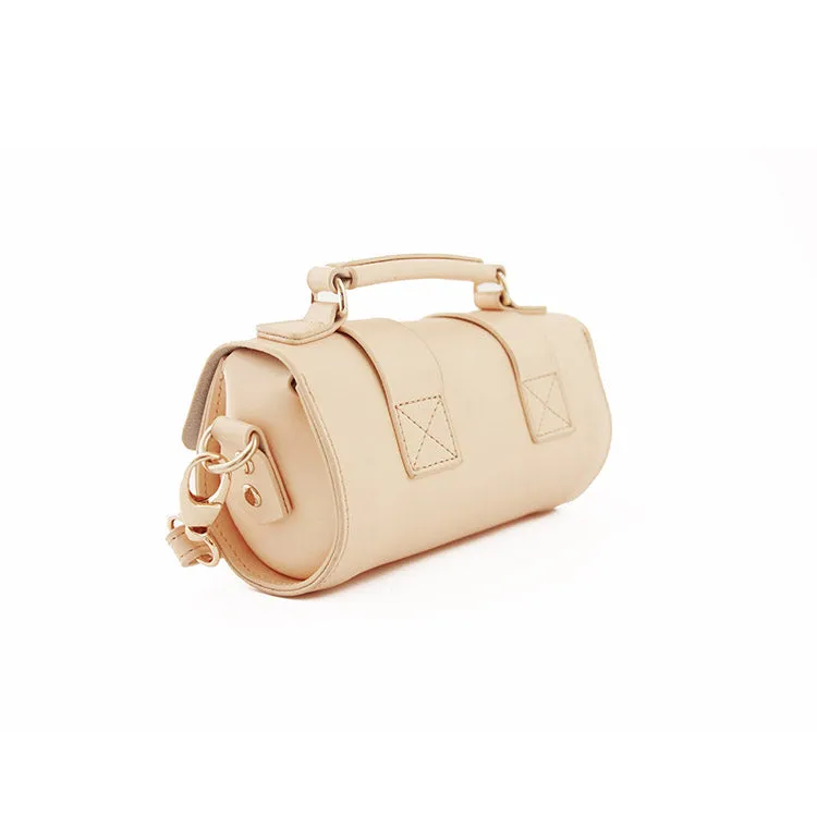 Small Womens Leather Barrel Crossbody Bags Leather Handbags for Women