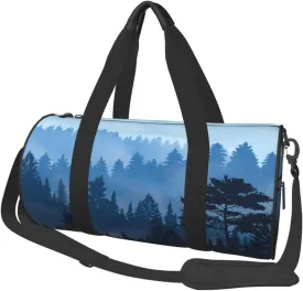 Travel Duffle Bag for Men Women, Evening Fog Trees Forest Duffle Bags for Sport Gym Overnight Luggage