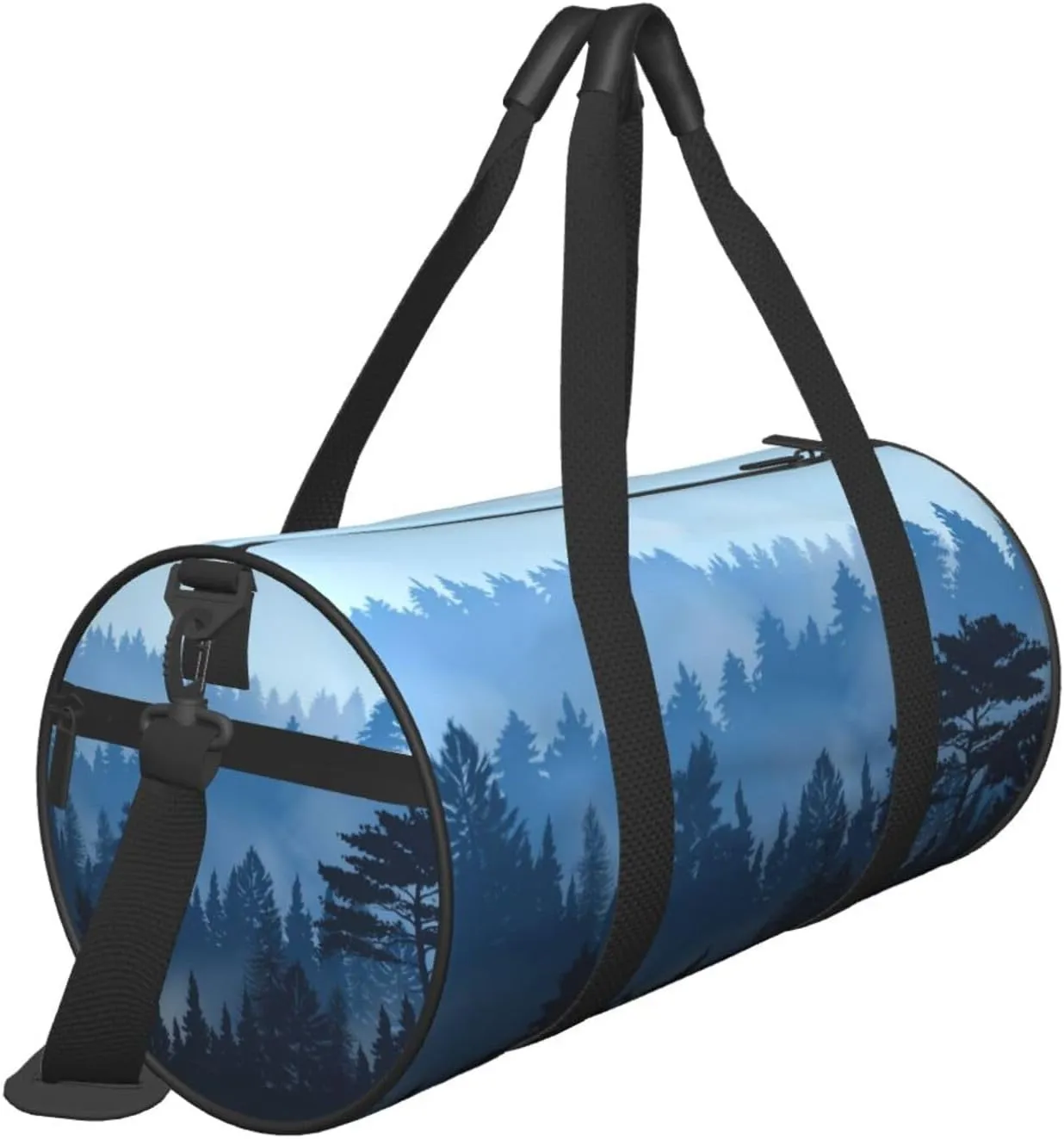 Travel Duffle Bag for Men Women, Evening Fog Trees Forest Duffle Bags for Sport Gym Overnight Luggage