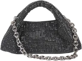 UMREN Bling Full Glitter Knotted Handbag for Women Crystal Rhinestone Hobo Dumpling Bag Diamond Evening Clutch Crossbody Bag