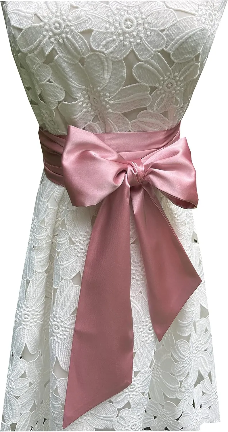 Women Satin Sash Belts For Bridal Bridesmaid Dresses Girls Waist Belts For Special Occasion