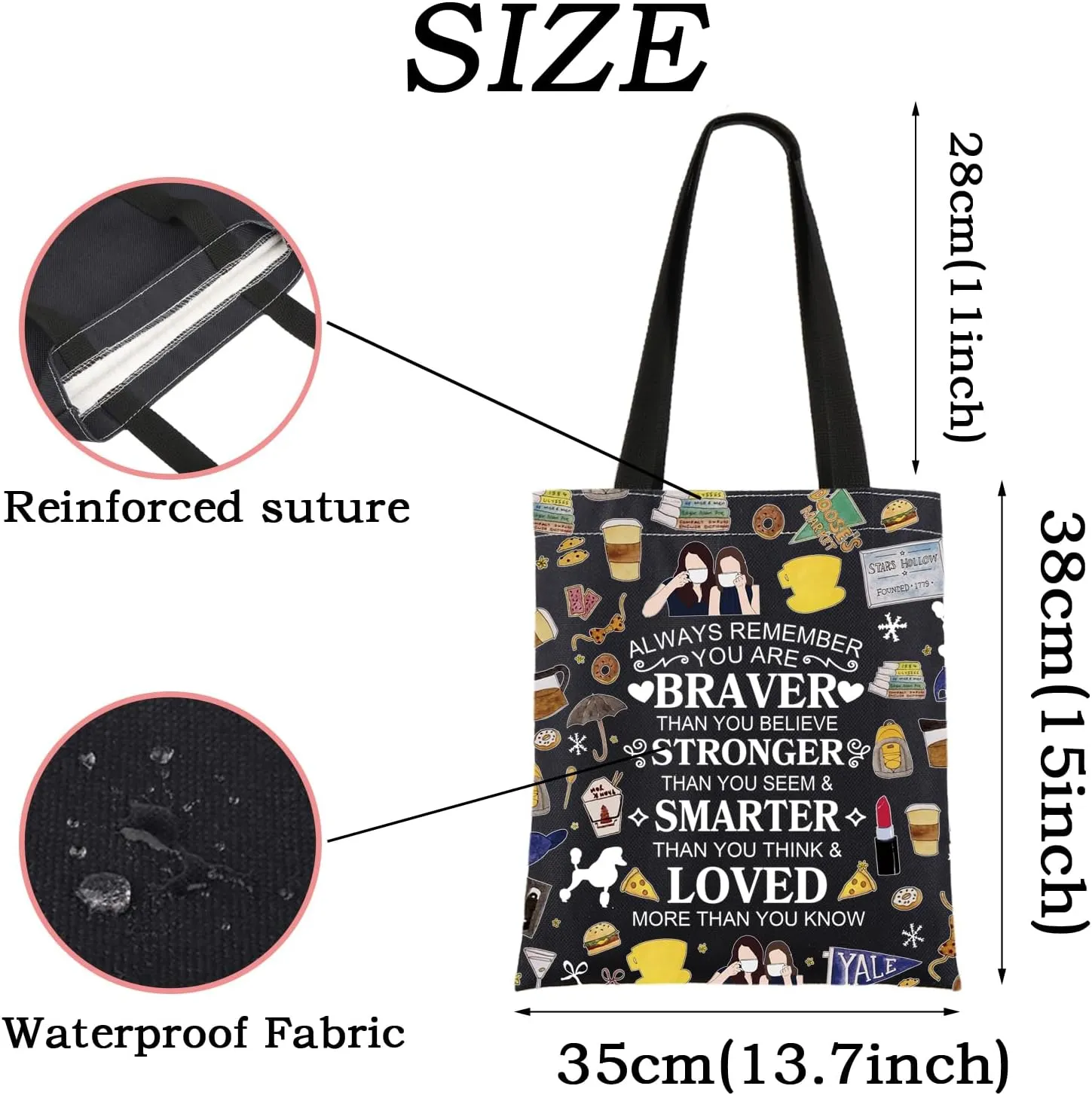 WSNANG G G TV Show Gift Diner Tote Bag TV Show Reusable Shoulder Bag Lorelai Rory Fan Gift